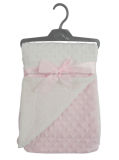 Embossed DOT Micro Mink and Sherpa Baby Blanket (HR04BB021)