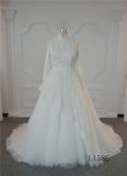 Western Ball Gowns Satin Mix Tulle Wedding Dress Luxury Ivory Wedding Dress