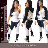 Sexy Girls Sportswear Fitness Leggings Pants and Jacket Set (TOSM2154)