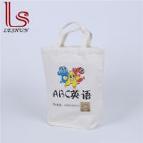 Custom Logo Strong Reusable Canvas Cotton Tote Handle Shopping Bag for Promotion