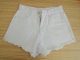 New Fashion Broken Washing White Short Jeans for Ladies (HDLJ0012-17)