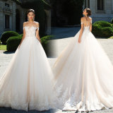 off Shoulder Bridal Ball Gowns Lace Tulle Puffy Wedding Dress Lb1853