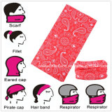 Customized Promotional Polyester Red Paisley Neck Tube Scarf
