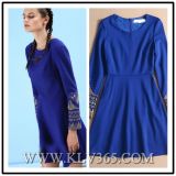 Hot Sale Designer Clothing Women Embroidery Winter Wool Party Dress