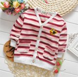 T1157 2015 Newest Boys Cotton Striped Anti-Pilling Lovely Long Sleeve Button Cardigan Boy Coat for Wholesale