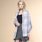 Women Fashion Checked Pattern 100% Cashmere Winter Shawl (YKY4521)
