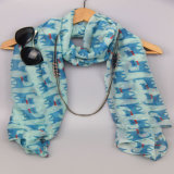 Girls Printing Cute Cat Scarf in Polyester Quality