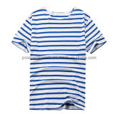 Flat Knit Stripe T-Shirt Blue and White Stripe T-Shirt