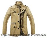 Men's Clothing 100%Cotton Woven Washing Jacket with Collar Zipper (RTJ14003)