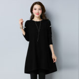 Women Lady Pullover Adult Neck Dress Shirt Knitted Sweater with Hot Sale