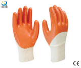 Cotton Shell Half Nitrile Coated Safety Work Gloves (N6038)