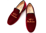 Red Loafer Velvet Genuine Leather Comfortable Men Shoes