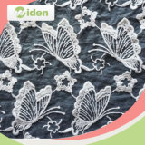 Lovely Gray Color Butterfly Patterns Organza Lace Fabric for Garment