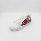 White Lace up Shoes Embroidery Women Casual Footwear