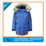 Boys Winter Fur Hooded Parka Jacket with Soft Padding
