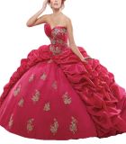 Rhinestones Ball Gowns Red Lace Sweetheart 2017 Quinceanera Dresses Z3027