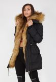 2017 High Quality Women's Fur Lined Winter Long Coat for Christmas Wholesale