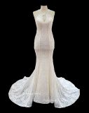 Fashionable Rhinestone Halter Mermaid Wedding Dress