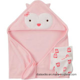 100% Cotton Knitted Baby Hooded Towel Swaddle Towel with Elegant Design