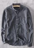 100%Cotton Yarn Dye Stripe Heather Grey Woven Men Shirts