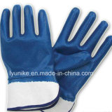 Cotton Blue Nitrile 3/4 Coated Knitted Heavy Duty Gloves