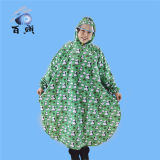 Polyester Adult Printed Rainwear with Hood