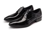 Black Genuine Leather Mens Dress Shoes, Pattern Patent Formal Shoes