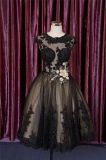 Black Lace Crystal Beading Sequin Short Evening Dress