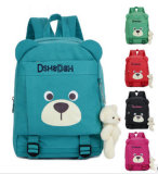 Cartoon Animal Canvas School Backpack Key Pendant Kindergarten Backpack