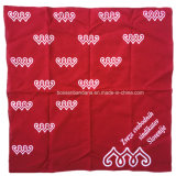 China Factory OEM Produce Customized Logo Fullover Printed Red Cotton Bandana Scarf