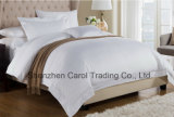 Luxury Plain White Sateen Hotel Bedding Set with 5cm Flange