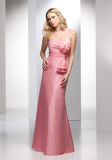 Baby Pink with a Bow Chiffon Strapless Bridesmaid Dresses (BD3031)