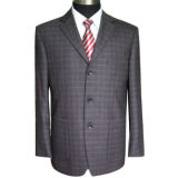 Top-Quality 3button Notch Lapel Checked Custom Men's Business Formal Suits