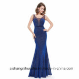 Elegant Long Royal Blue Sexy Sleeveless Prom Dress