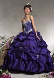 Purple Violet Beaded Taffeta Ball Dresses Quinceanera Gowns (QG008)