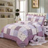 100% Cotton Quilts Embroidery Plaid Bedding Set