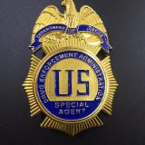 Factory Customized Brass Zinc Alloy Metal Police Badge
