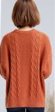 High Quality New Fashion Women's Knitting Cable Pullover Round Neck Sweater
