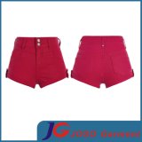 Women Red Denim Jean Shorts (JC6082)