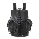 Wholesale New Design Punk Style Black Leather Outdoor Traveling Backpack