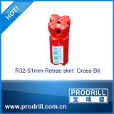 R32-51mm Retrac Skirt Cross Bit