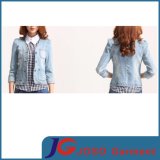 Fashion Long Sleeved Lady Denim Jeans Jacket (JC4055)