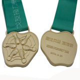 Custom 3D Matt Gold Running Sport Medal with Lanyards