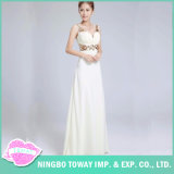 Evening Party Long White Bridesmaid Sequin Dresses for Weddings