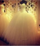 Sequins Fitting Bodice Puffy Sweetheart Wedding Dress Ball Gown 2017