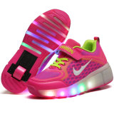2016 LED Light Roller Shoes with Retractable Wheels Hot Sell Sport Shoes Sneakers for Children and Adults Have Stock Shoes