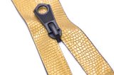 Nylon Zipper with Leather Tape/Yellow Color/Top Quality
