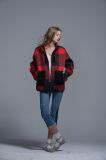 Ladies Loose Coat Sport Autumn Winter Polyester Red Black Warm Composite Fabric