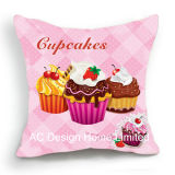 Princess Square Party Cup Cake Design Decor Fabric Cushion W/Filling