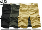 100% Cotton Garment Dye Man Wholesale Cargo Pocket Shorts